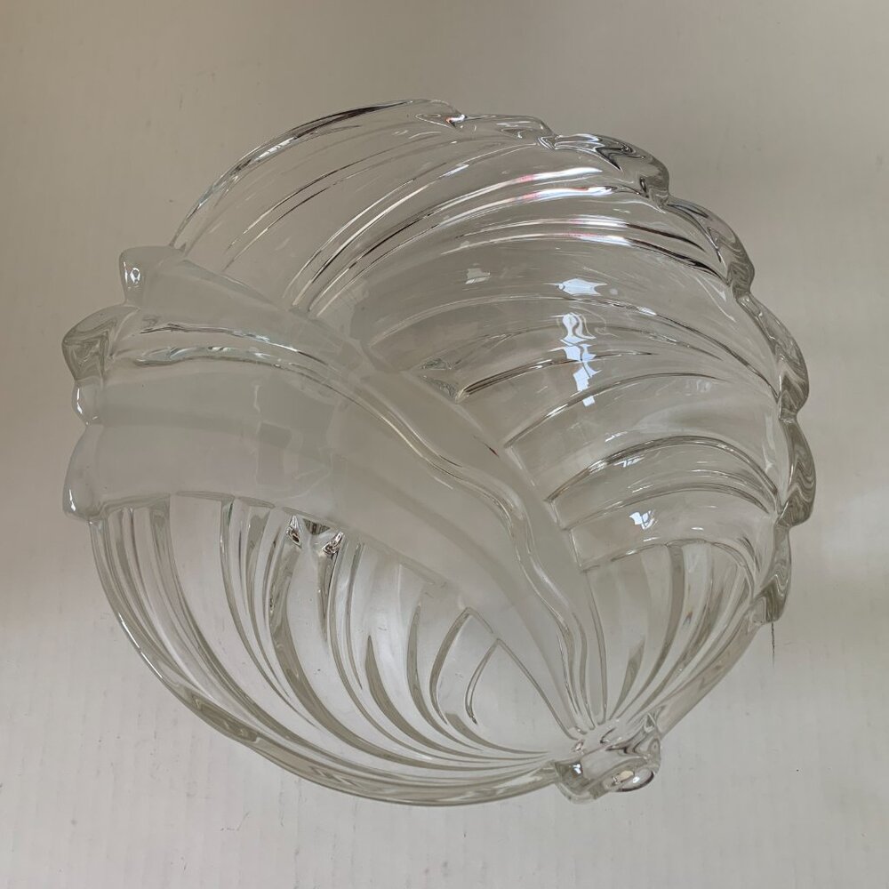 New Mikasa Vintage Frosted Serving Bowl Nautica Hostess 10 3/4" Crystal NIB Vtg
